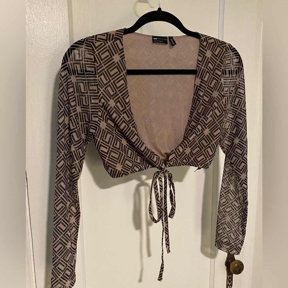 ASOS Design long sleeve wrap top